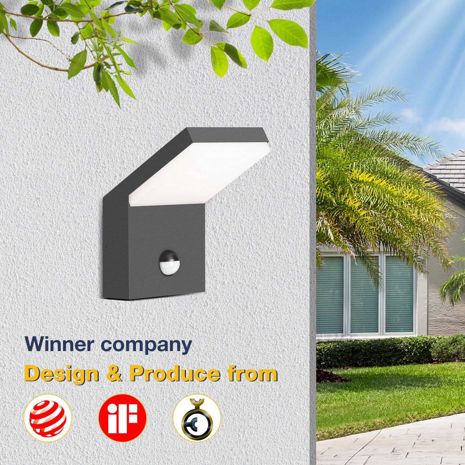 Wall Light Outdoor LED Wall Mount Lamp Wall Sconce with Motion Sensor
