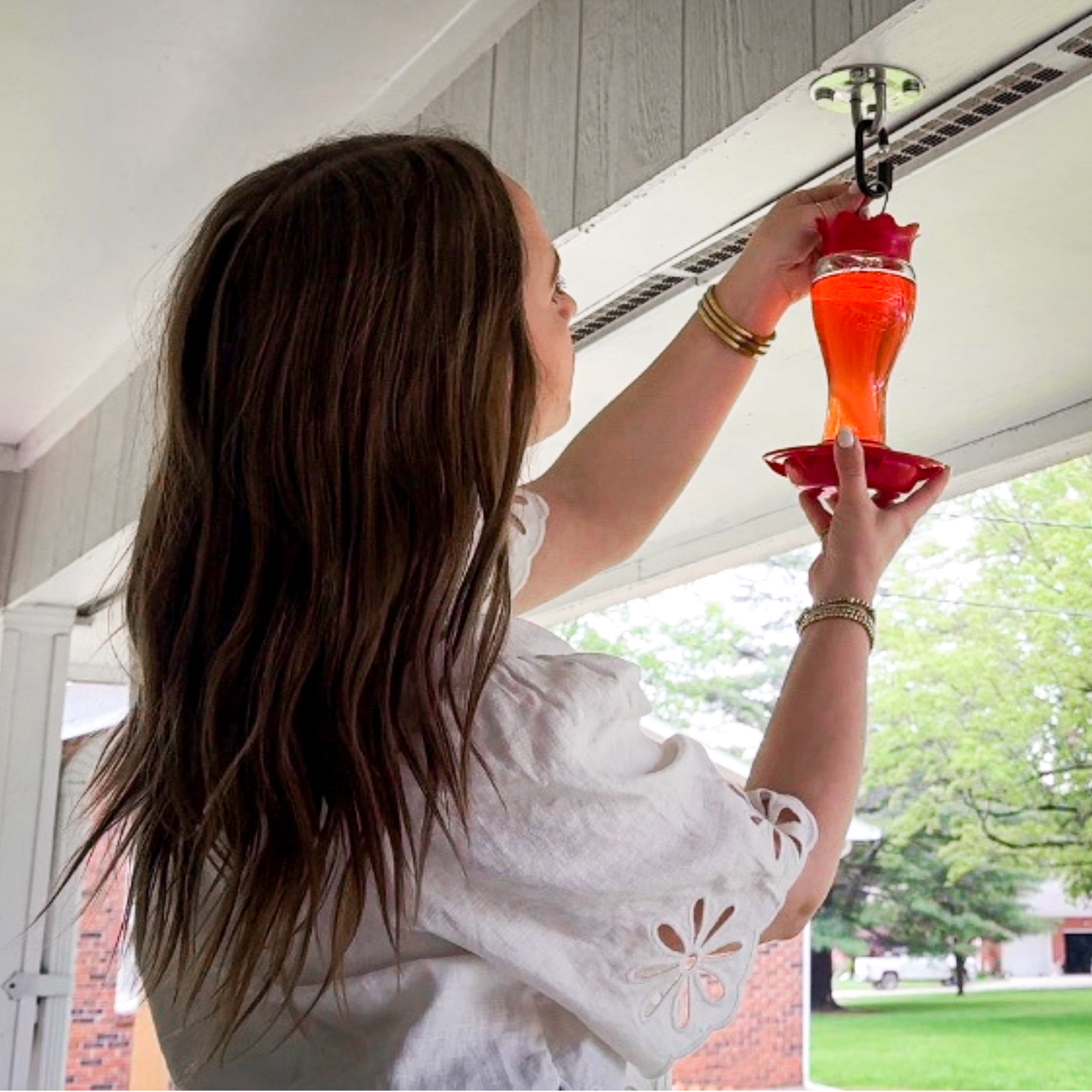 (6 pack) Pennington Glass Red Hummingbird Feeder, 16 oz Nectar Capacity