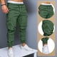 thumbnail image 4 of Pantalones cargo para hombre, pantalones de chándal a la moda para hombre, pantalones chinos informales de trabajo con cordón y 6 bolsillos, 4 of 6