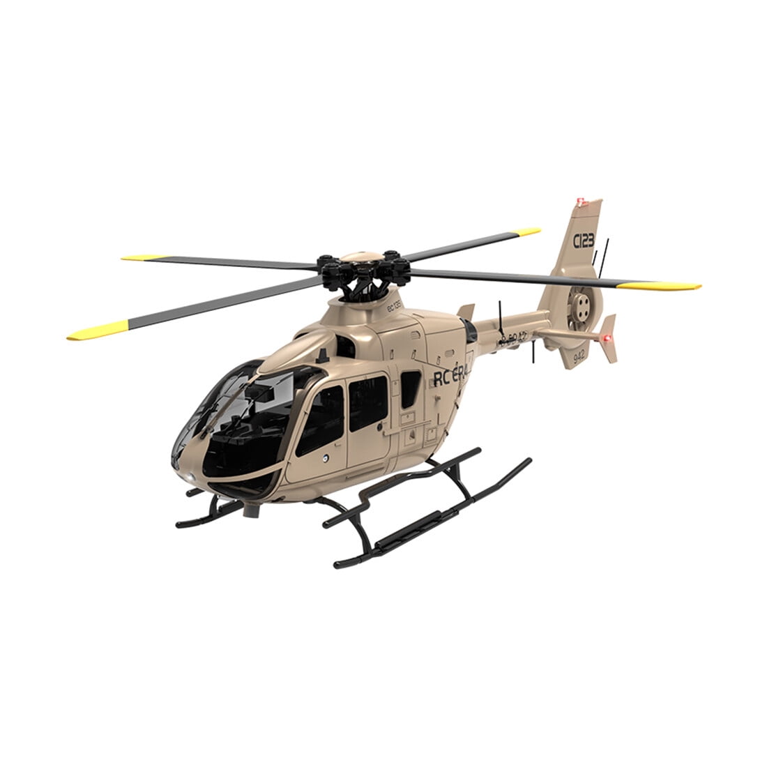 RC-ERA C123 EC135 RC Helicopter 6CH Brushless Direct Drive Aircraft with Optical Flow Positioning, Altitude Hold, 6 Axis Gyro, 3D Roll, 2.4G Remote Control RTF for Adult Beginners - 4PCS Battery