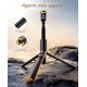 thumbnail image 4 of Trípode para teléfono y selfie stick con  remoto, portátil, ligero para grabación de video y vlog, trípode extensible para viajes compatible con  y , negro, 62", 4 of 8