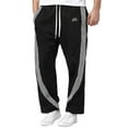 thumbnail image 3 of Mens Sweat Pants Fall Athleisure Color Block Straight Leg Striped Slacks Sports Pants Loose Drawstring Trousers Men's Athletic Pants, 3 of 6