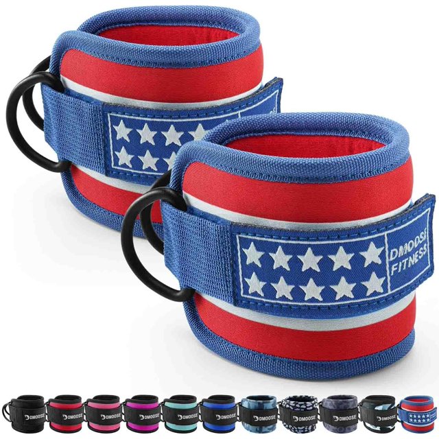 HSHDLDF DMoose Ankle Straps for Cable Machines for Kickbacks, Glute Workouts, Leg Extensions, Curls, and Hip Abductors for Men and Women, Adjustable Ankle Strap with Double D-Rings and Neoprene Supp