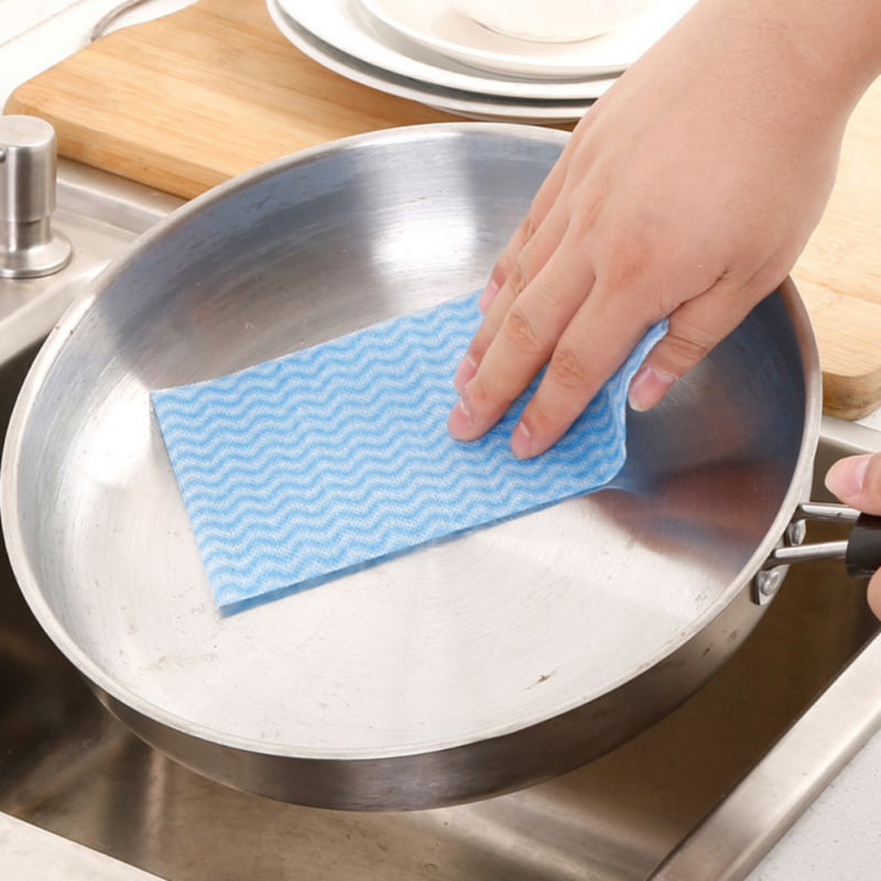Drying Dishes MsFun Disposable Kitchen Towel Roll Dish Rags Cleaning Towels 