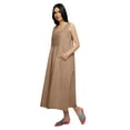 thumbnail image 2 of Moomaya WoMen's A-Line Flared Nightdress Cotton Plated Neck Placket Nightwear, 2 of 6