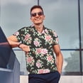 thumbnail image 4 of Sikiie Rose Flowers Print Men's Short-sleeved POLO Shirts, Button-down Shirts and T-shirts are Suitable for Vacation, Leisure and Business-4X-Large, 4 of 6