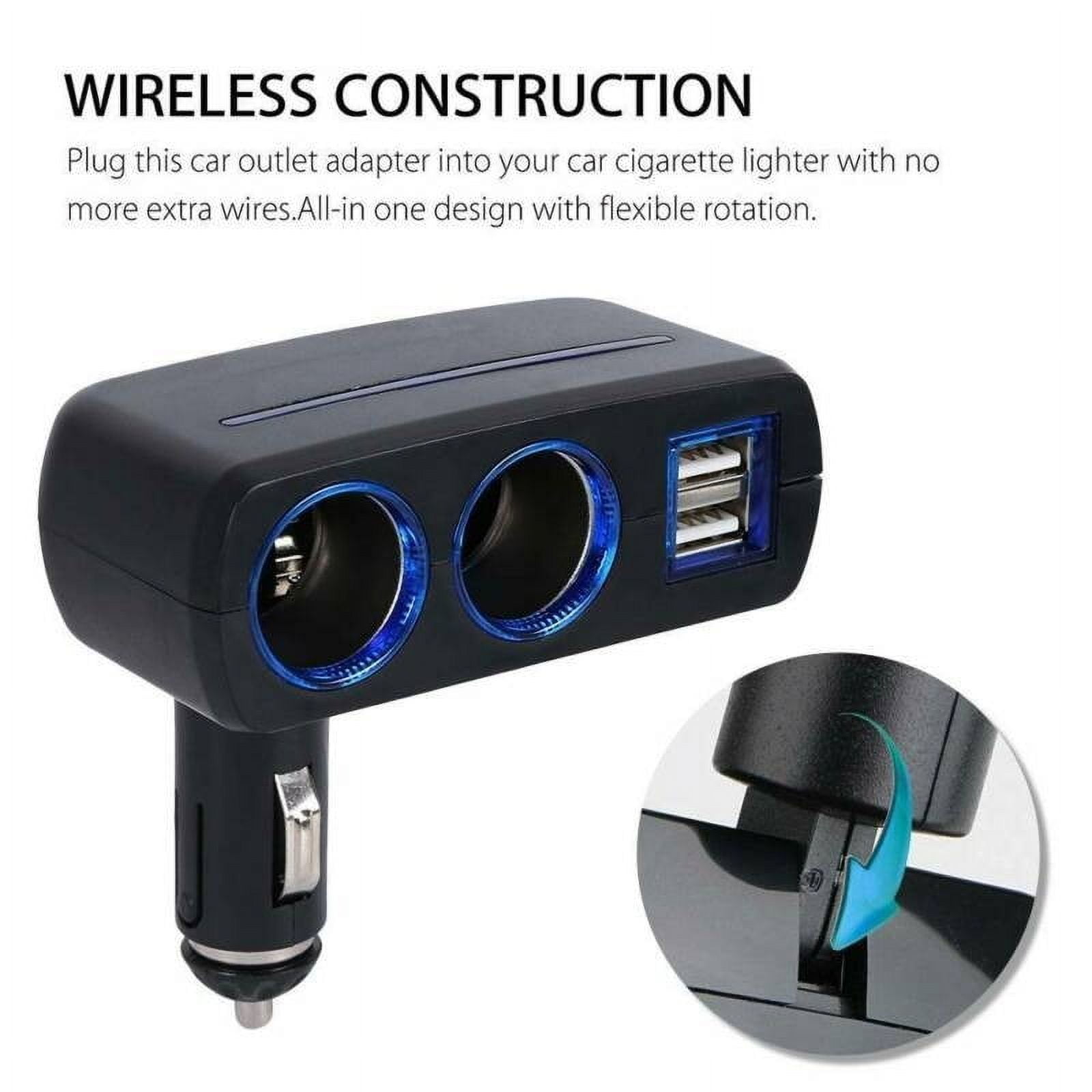 2 port cigarette lighter adapter LIHAN Socket Adapter,2 USB Ports,12V/24V Meter Monitor 12v cigarette lighter socket splitter Herfair Car Cigarette Lighter Splitter,2-Socket
