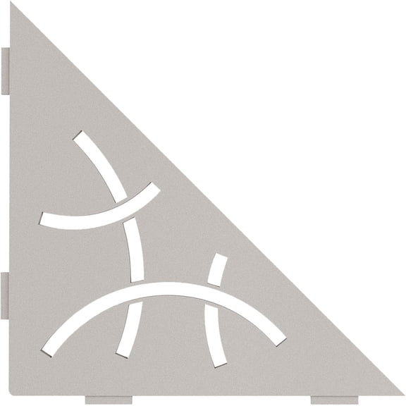 Schluter Systems Triangular Corner Shelf-E - Curve Design - Greige - (SES1D6TSBG) Kerdi-Line Shower Acessory
