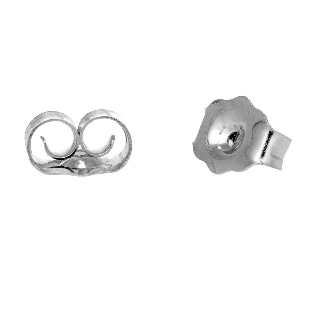 Jewelstop 14K Real White Gold Post Nut Earrings Back