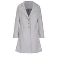 thumbnail image 3 of IROINNID Women's Trench Coat Long Sleeve Solid Color Notch Lapel V-Neck Outwear, Leisure Autumn and Winter Coat Suit Collar Cardigan Buttons Overcoat Windbreaker, 3 of 5
