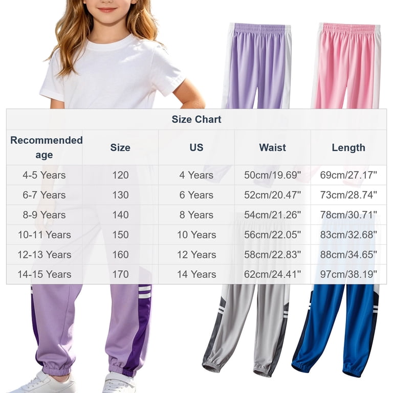 パンツ Color Block Sporty Pants Zpanxa Girls Color Block Athletic Jogger Pants Elastic Waist