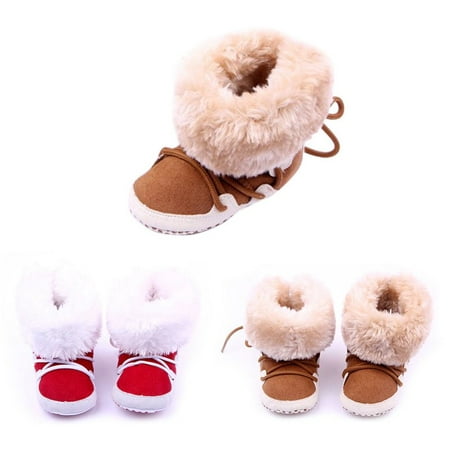 Kacakid Newborn Infants Toddler Girls Winter Baby Shoes Warm First Walker Antislip Boots