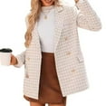 thumbnail image 4 of Sakmal Womens Blazers Beige Open Front Cardigan Jacket Long Sleeve Lapel Collar Ladies Blazer L, 4 of 5