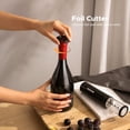 thumbnail image 4 of muson abridor de vino eléctrico, sacacorchos automático con cortador de papel de aluminio, 2 tapones de vacío, aireador, abridor de botellas de vino, juego de regalo 4 en 1 con pilas para la cocina ca, 4 of 5