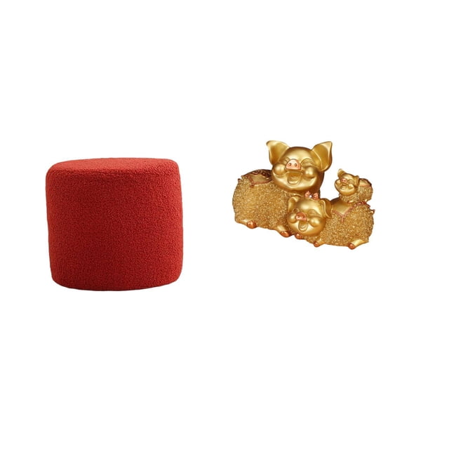 Escabel,Reposapiés pequeño,taburete otomano,sofá,taburete de té,Reposapiés Cubo Taburete Taburete para Dormitorio Baño,Figura de escritorio,Figura de cerdo de la suerte para decoración
