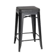 thumbnail image 4 of Hank Graphite Gray Metal and Faux Leather Bar Stool, 4 of 6