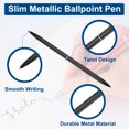 thumbnail image 3 of Uxcell Slim Metal Ballpoint Pen, 5Pcs Black Ink 1mm Medium Point Pen Metallic Retractable Lightweight Smooth Writing Pens for Business Office Wedding Guest Book, Black, 3 of 7