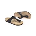 thumbnail image 3 of Women's Cork Thong Footbed Sandals Slide Sandals For Women With Adjustable Strap Buckle Open Toe Beach Sandals, 3 of 5