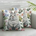 thumbnail image 3 of Nawypu Easter Pillow Covers Rabbit Flower Egg Wreath Pillow Cases Happy Easter Spring Farmhouse Decoration Flower Colorful Cute Cushion Pillows for Home Sofa Couch Living Room Office, 3 of 5