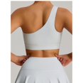 thumbnail image 5 of AEXTO YOGA Butterluxe Womens One Shoulder Sports Bra - Sleeveless One Strap Low Impact Asymmetrical Workout Yoga Tops full  chest  sports  bra, 5 of 6