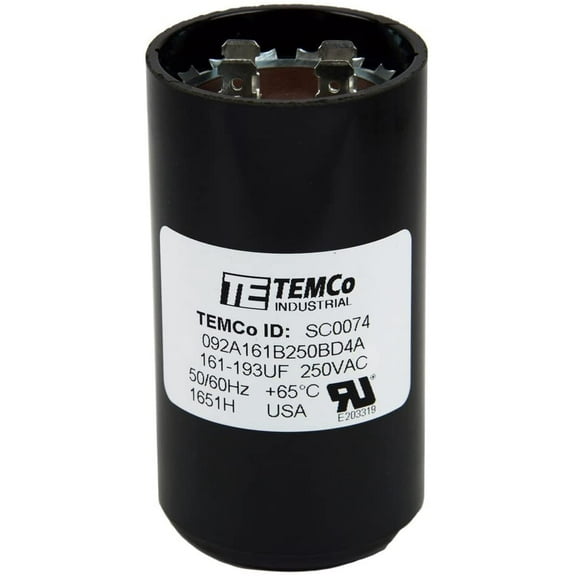 TEMCo 161-193 uF MFD CD60 Start Capacitor 220-250V AC Round | 50/60 Hz