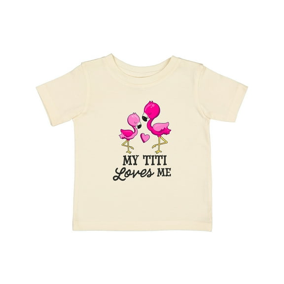 Inktastic My Titi Loves Me with Two Flamingos Boys or Girls Baby T-Shirt