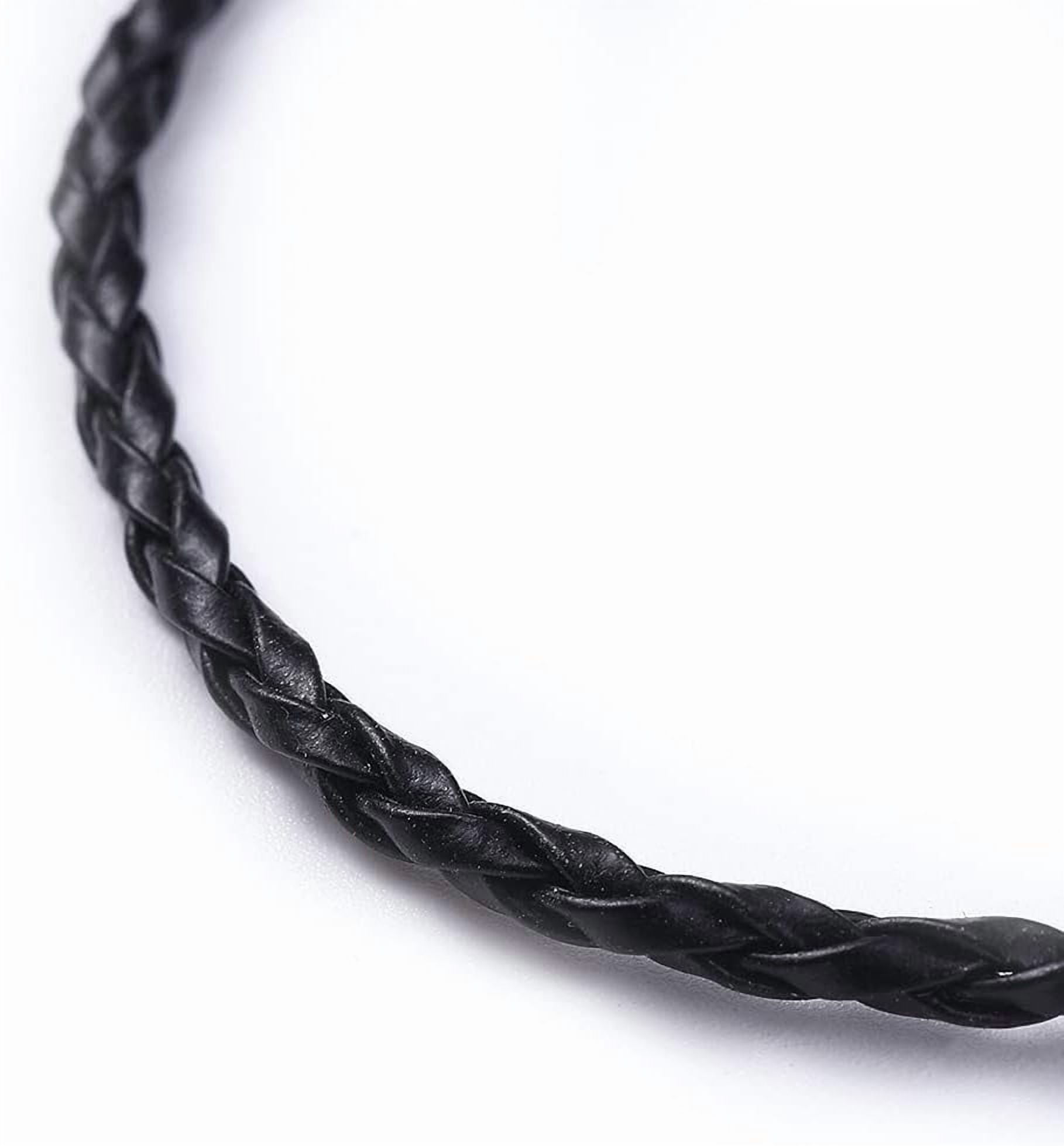 100PCS 17 Inches Black Imitation Leather Necklace Cord 3mm Rope Chain Necklace for Women Men Black DIY