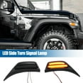thumbnail image 3 of Unique Bargains 1 Pair LED Side Marker Light Front Fender Vent Light for Jeep Wrangler JL JLU 2018-2022 Smoked Black, 3 of 6