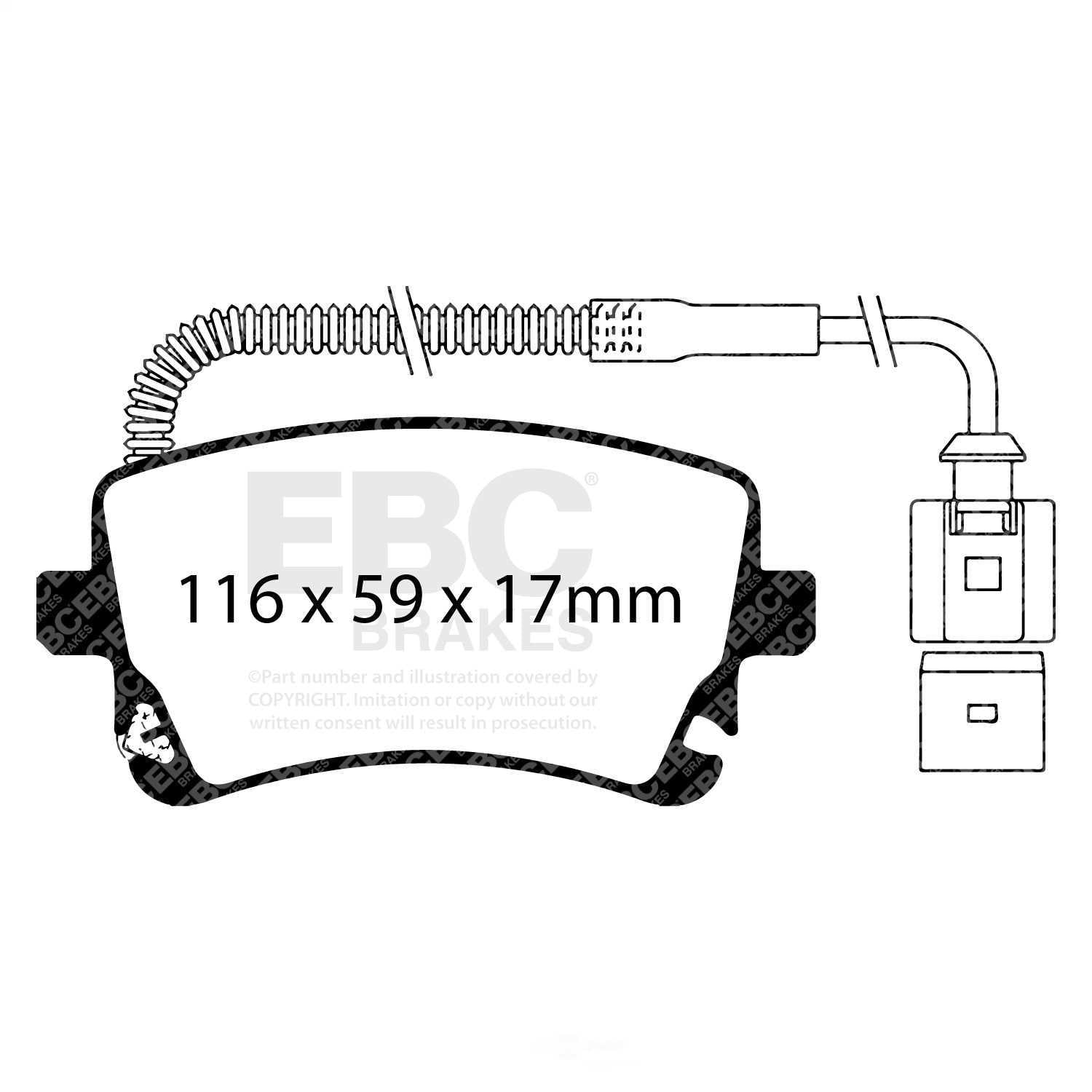 EBC Brakes DP21470 Greenstuff 2000 Series Sport Brake Pads, FMSI Pad No. D1018 Vented 310mm Dia