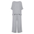 thumbnail image 5 of Jsaierl Cotton Linen Sets for Women 2 Piece Outfits Summer Loose 3/4 Sleeve Oversized Top and Wide Leg Pants Sets Loungewear, 5 of 8