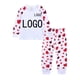thumbnail image 3 of Conjuntos de pijamas personalizados para el día de Pascua de manga larga para niños y niñas, ropa de dormir cómoda y encantadora con estampado en forma de conejo y corazones, añade tu texto, 3 of 4