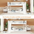 thumbnail image 3 of Bellemave Full Over Full Bunk Bed with Slide and Ladder Wood Floor Bunk Bed with Headboard Full Size Low Bunk Bed Frame No Box Spring Needed, White, 3 of 9