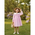 thumbnail image 2 of BemeyourBBs Kids Little Toddler Baby Girls Pink Smocked Dress Ruffle Puff Long Sleeve Doll Collar A Line Spring Dress Clothes, 2 of 8