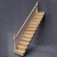 thumbnail image 3 of Naierhg Doll House Stair Sturdy With Handrail Wood Handmade Doll Staircase for Home, 3 of 7