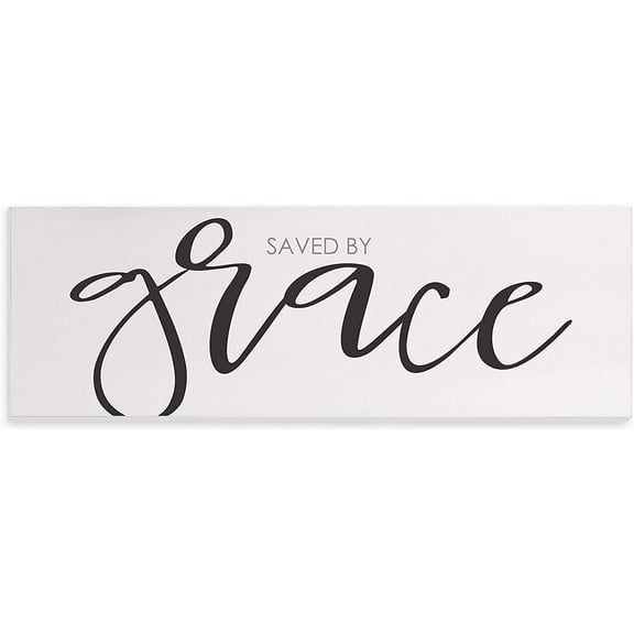 Saved By Grace Rustic Wood Wall Sign 6x18