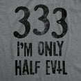 thumbnail image 2 of Mens 333 I'm Only Half Evil T Shirt Funny Halloween Party Devil 666 Graphic Tee Graphic Tees, 2 of 7