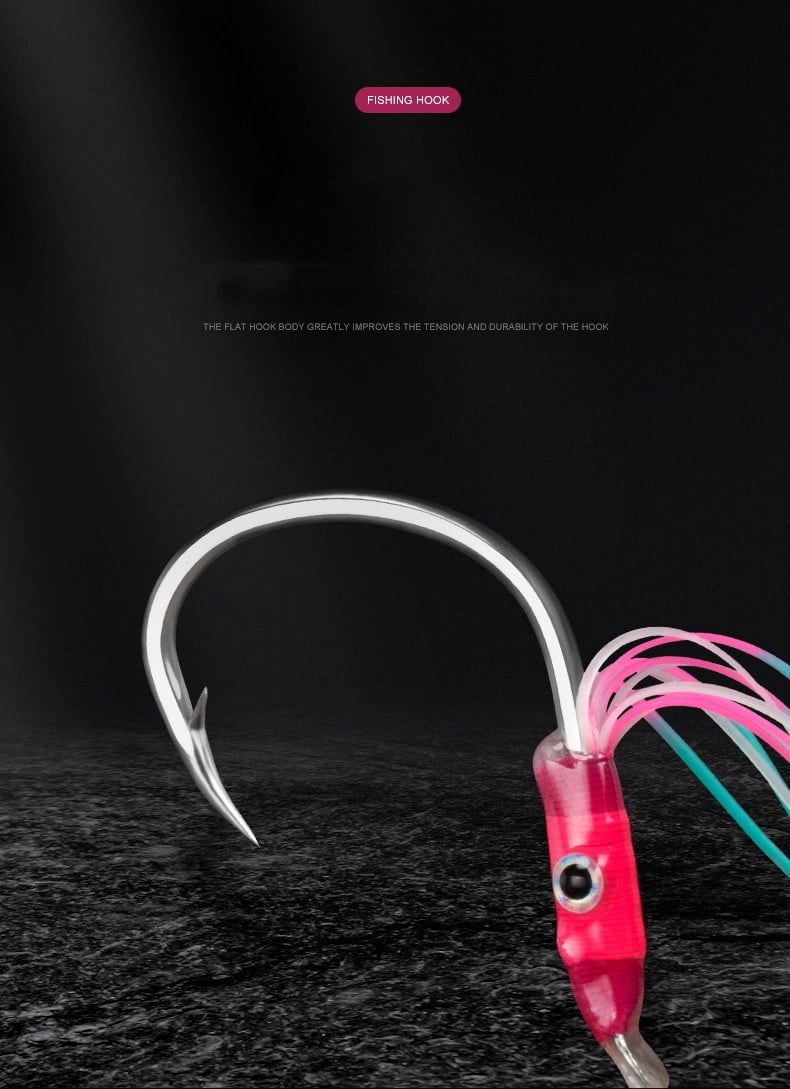 2Pair Double Assist Hooks Big Game High Carbon Steel Jig Hook Saltwater 1/0-5/0#