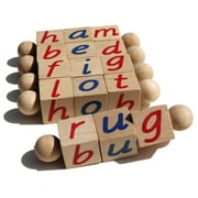 Quality Montessori Phonetic Reading Blocks - Learn to Read - Wooden Phonic Educational Toy for the Beginning Reader 3-6 Years Old