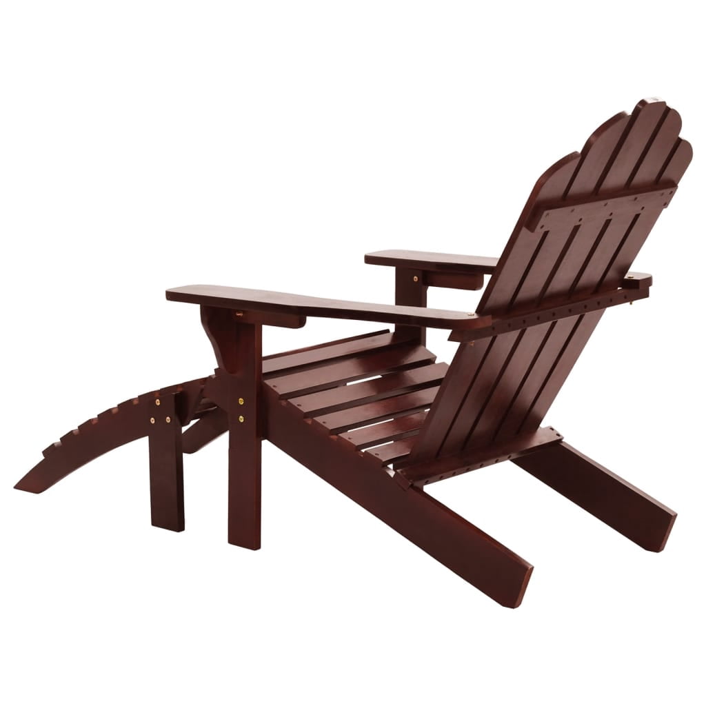 vidaXL Adirondack Chair Patio Adirondack Chair with Ottoman Solid Wood Fir