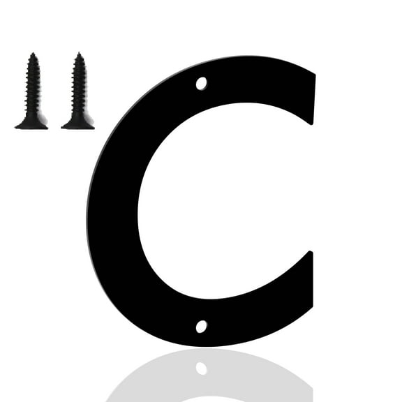4 Inch Metal House Numbers Letters, Black House Address Outdoor Mailbox Numbers, Modern Metal Address Number Letter for Homes, Apartments, Farms, Outside (C)
