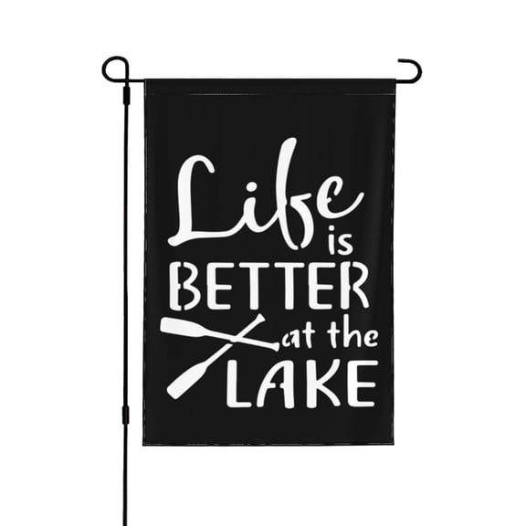 Life Is Better At The Lake Garden Flag 12.5x18 Inch Double Sided Decorations Outdoor Yard Flags For Outside Lawn Porch Garden Decor