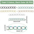 thumbnail image 3 of 1box 100pcs 5 colors 304 Stainless Steel Curb Chains Extender End Chains Mixed color 25mm Link: 4x3x0.5mm 20pcs/color, 3 of 7
