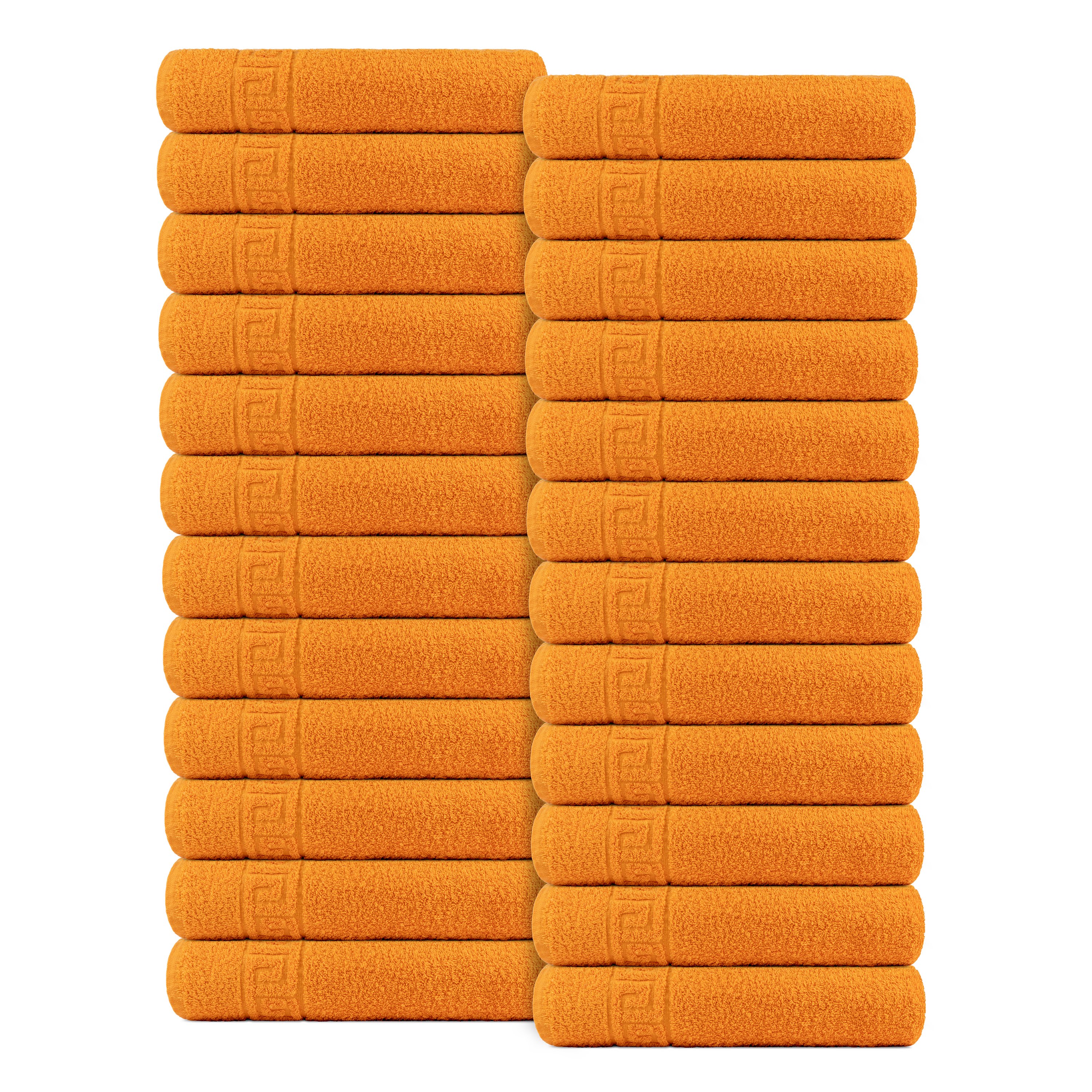 24 Piece 100 Cotton Hand/Bath Towel with Color Options Orange Bath