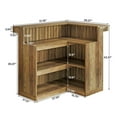 thumbnail image 5 of YYAo Bar Cabinet, Small Pub Cabinet,Corner Bar Cabinet with Barn Door, 68.5" Tall Wine Cabinet with Liquor Shelves, Brown, 5 of 10