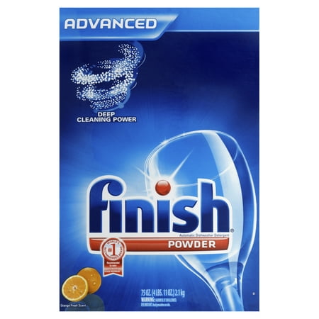 Finish Powder Dishwasher Detergent, Orange Scent, 75 Ounce