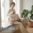 thumbnail image 6 of Aisboks 15.6''Laptop Sleeve Bag Fit 11-16 Inch,Business Laptop Bag Briefcase for Women,Water-Resistant Laptop case, Laptop Shoulder Bag with Luggage Strap for Work Travel,Beige Khaki, 6 of 8