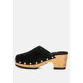 thumbnail image 4 of TULLEY Suede Clogs Mules in Black, 4 of 6