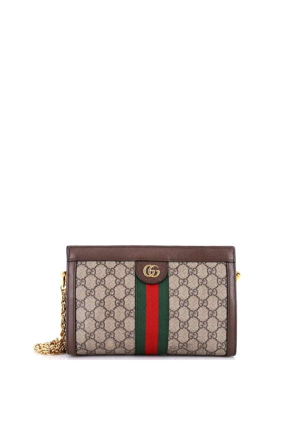 Pre-Owned Ophidia Chain Shoulder Bag GG Coated Canvas Small By Rebag