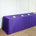 thumbnail image 2 of Efavormart 8FT Fitted PURPLE Polyester Rectangular Table Cover for Wedding Party Dining Banquet Restaurant Kitchen Home and Multi-Use, 2 of 10