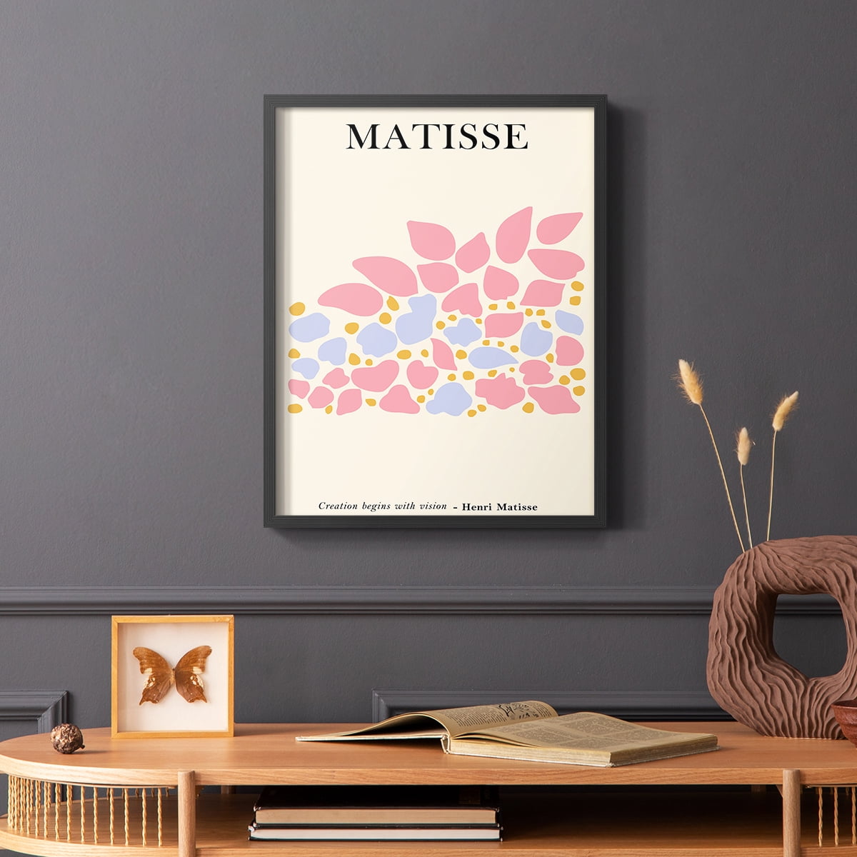 Matisse CDLXXXII in Black Solid Wood Framed Print No Nail Hanging